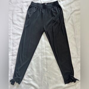 Anthro Elan Bow Tie Ankle Modal Jogger Pants in Charcoal Pockets Size Small EUC